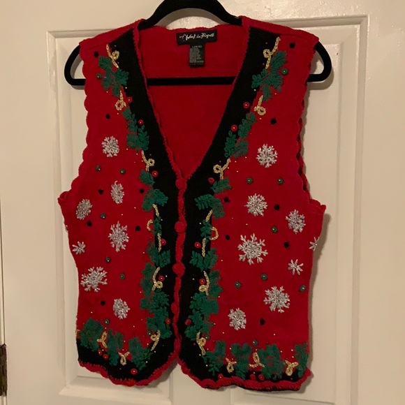 Work in Progress Christmas Sweater Vest AS IS - Picture 2 of 6